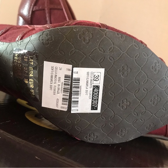 Copodarte burgundy suede open till shoe size 39 - Picture 3 of 5